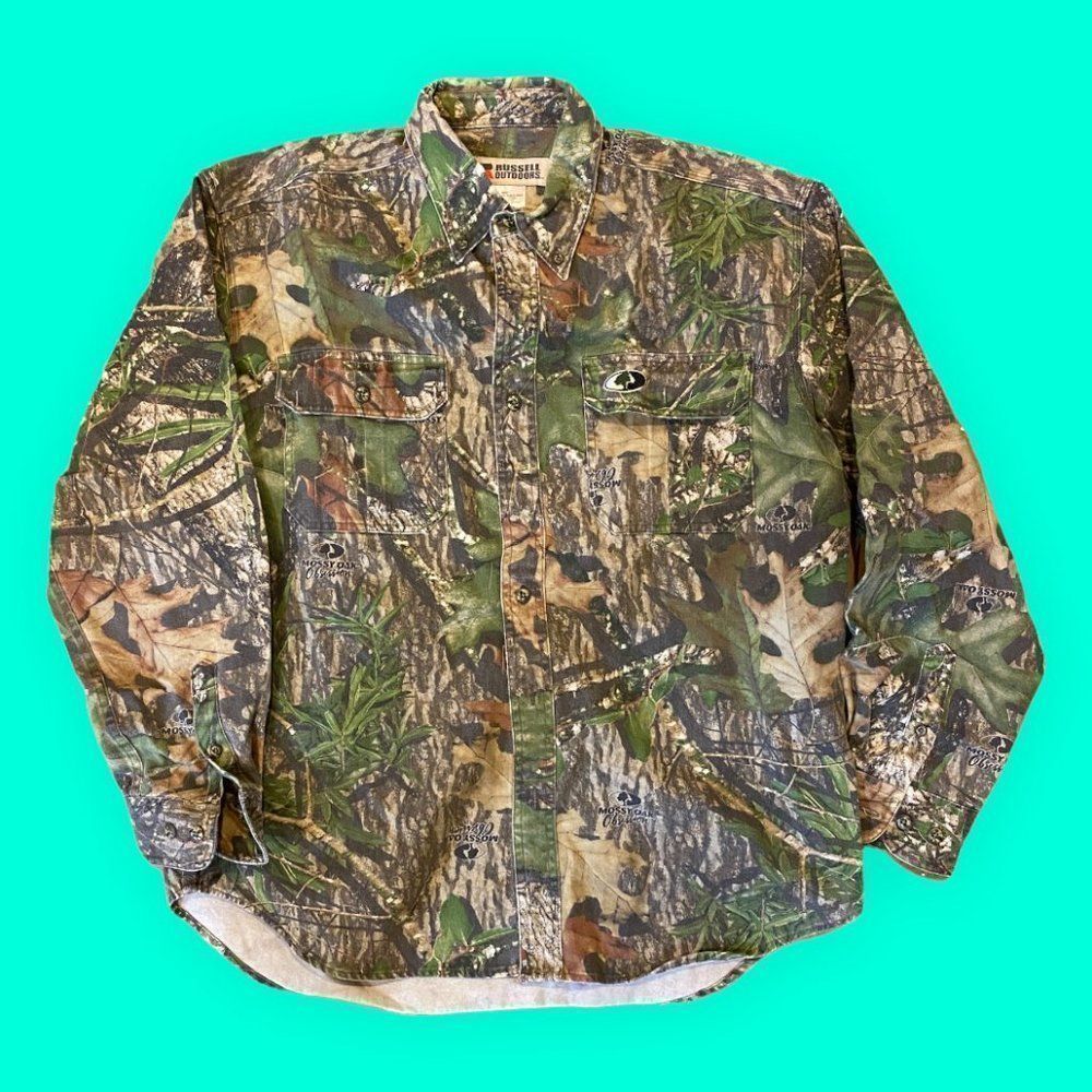 Russell Outdoors Men's Long Sleeve Jungle Print Camouflage Shirt